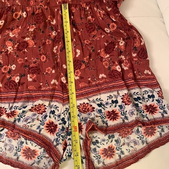 Mudd Floral Rustic Long Sleeve Romper Shorts Size XS - Picture 6 of 9
